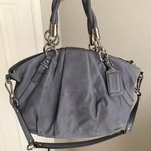 COACH distressed shimmer leather bag